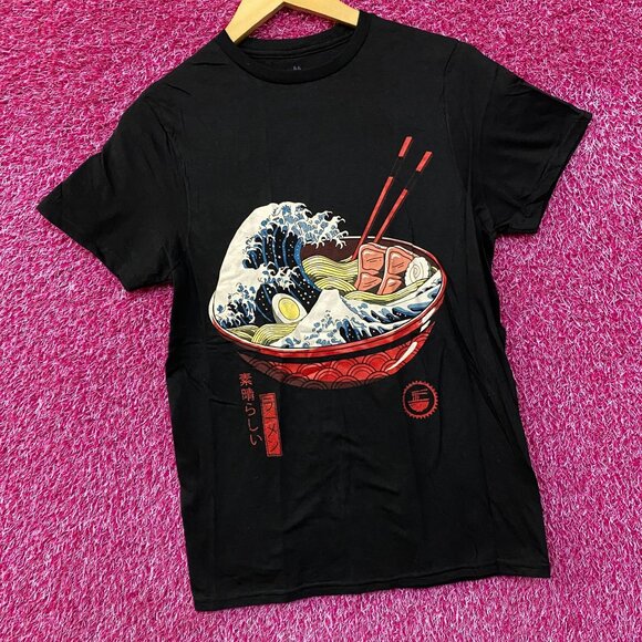 Threadless The Great Ramen Monster Wave of Kanagawa T-Shirt Small - Picture 3 of 4